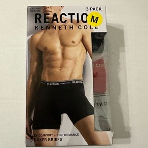 Kenneth Cole Boxer Briefs Men's Sz M Black Red Gray 3 Piece Cotton Underwear NWT